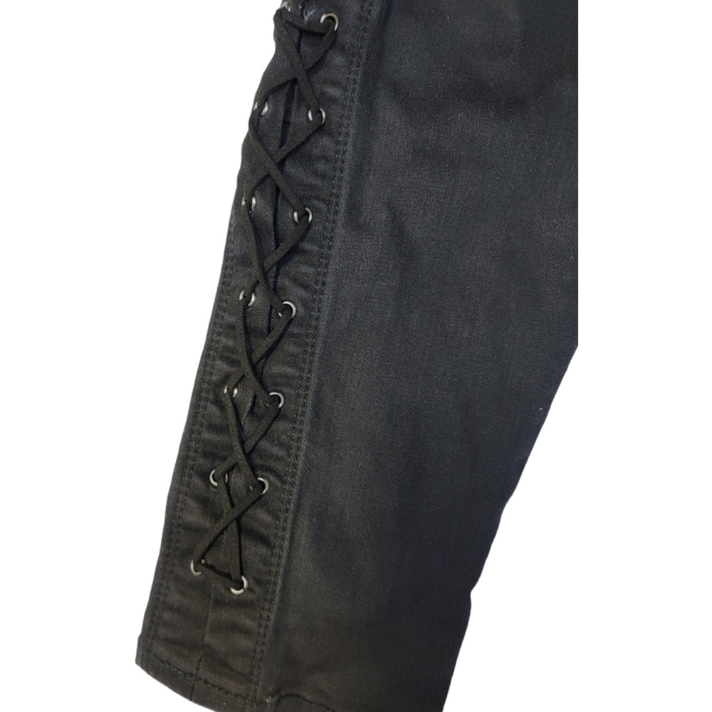 BLANK NYC Women's Faux Ankle Lace Up Skinny Jeans Mid Rise Black Intro Size 29 - Picture 7 of 7